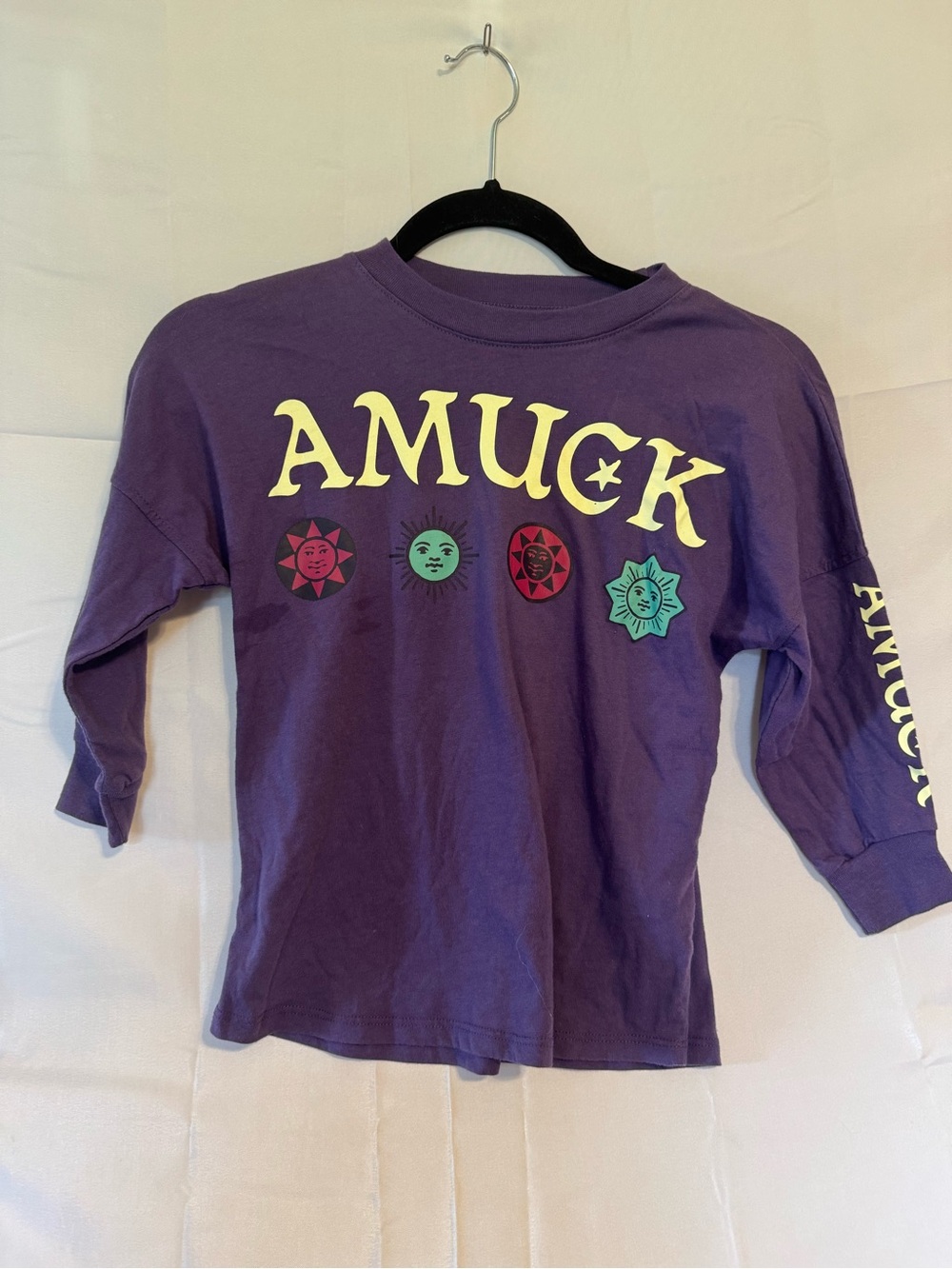 Disney Purple AMUCK Graphic Long Sleeve Tee